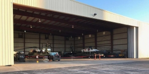 Awaiting the arrival of the President for a tour of hurricane-affected area in Florida, Marine One sits sequestered in a hangar at PrivateSky Aviation Services, the lone FBO at Southwest Florida International Airport. The two helicopters arrived last night aboard a pair of C-17 transports. Air Force One is expected to arrive there tomorrow.